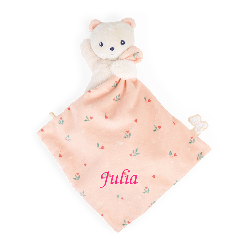  - carré douceur - comforter bear pink 17 cm 